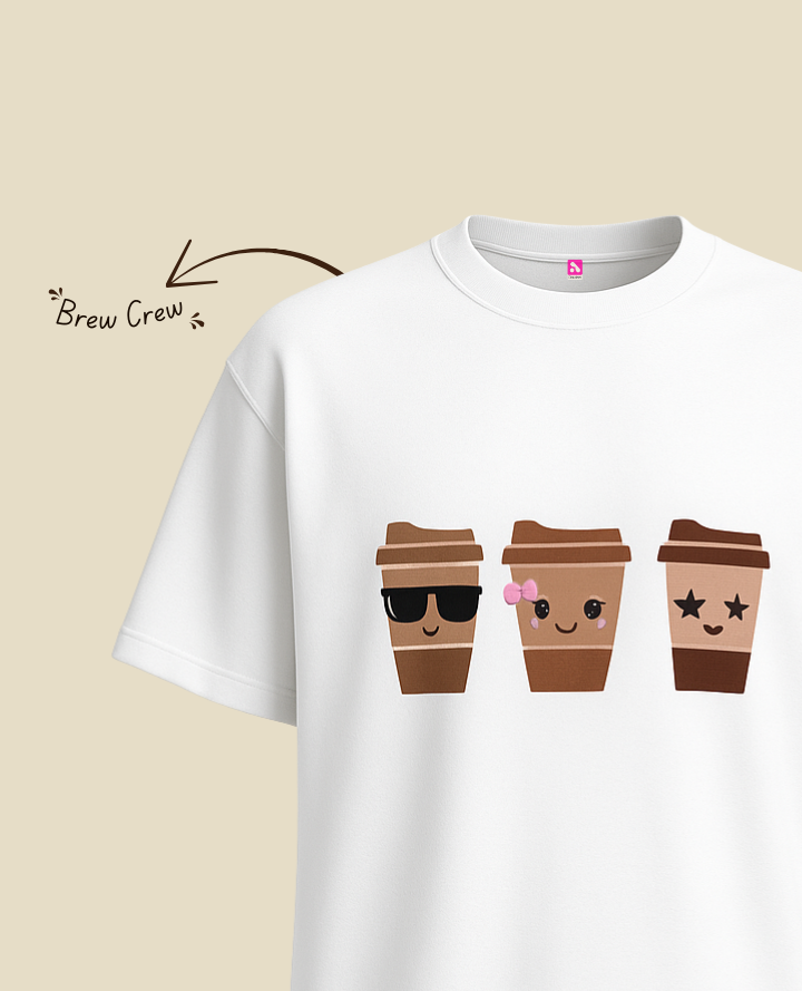 Brown Cup Comfort Tee: Coffee Theme Daily Fit
