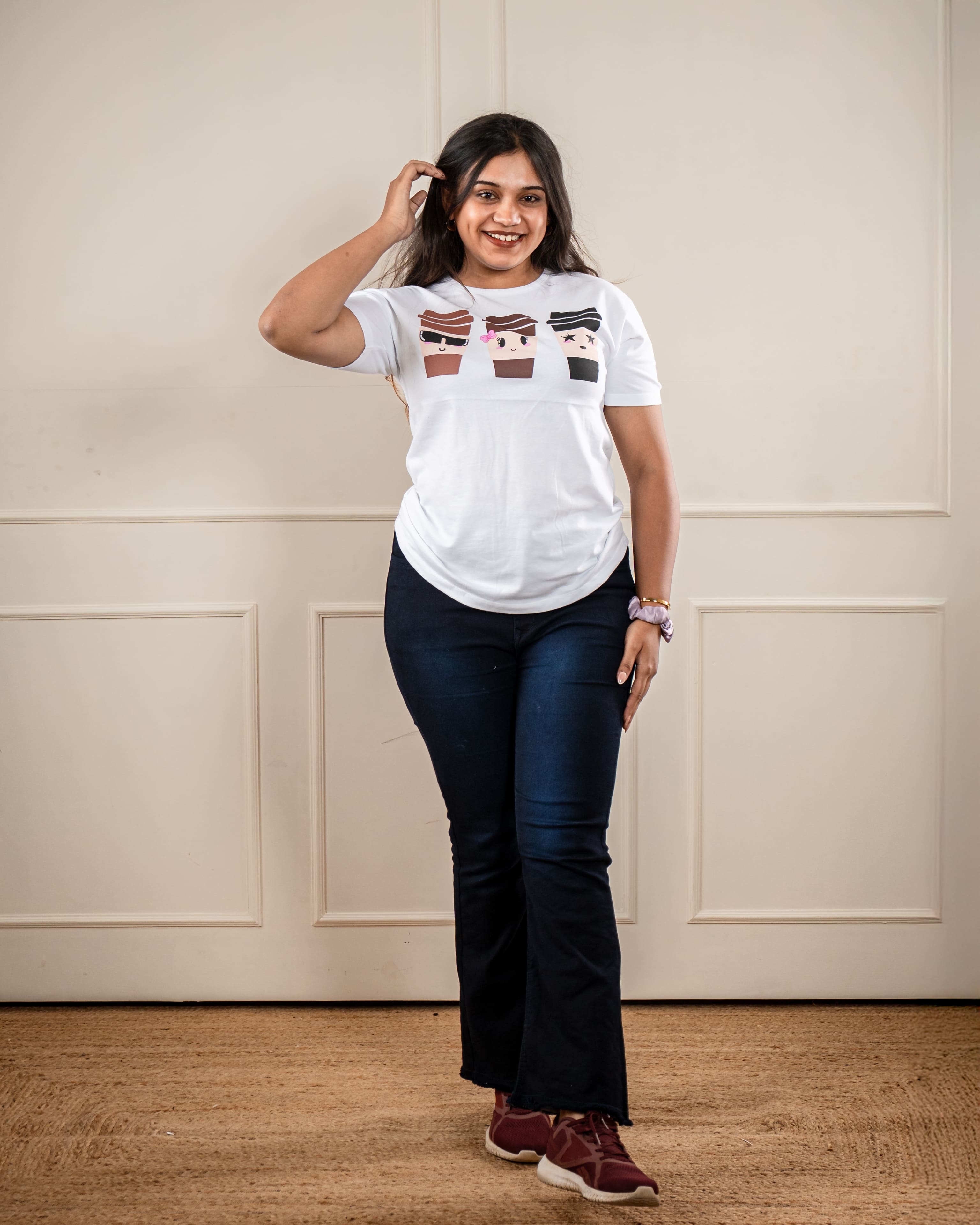 Brown Cup Comfort Tee: Coffee Theme Daily Fit