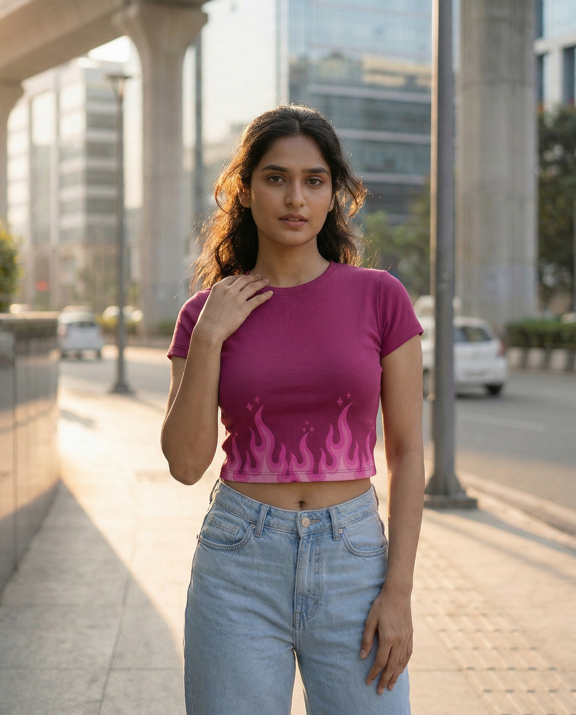 The Feminine Fire Crop Tee