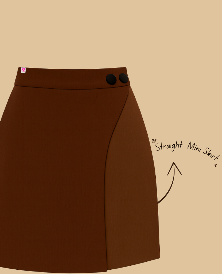 Flap Wrap Brown Mini: Chic Short Skirt