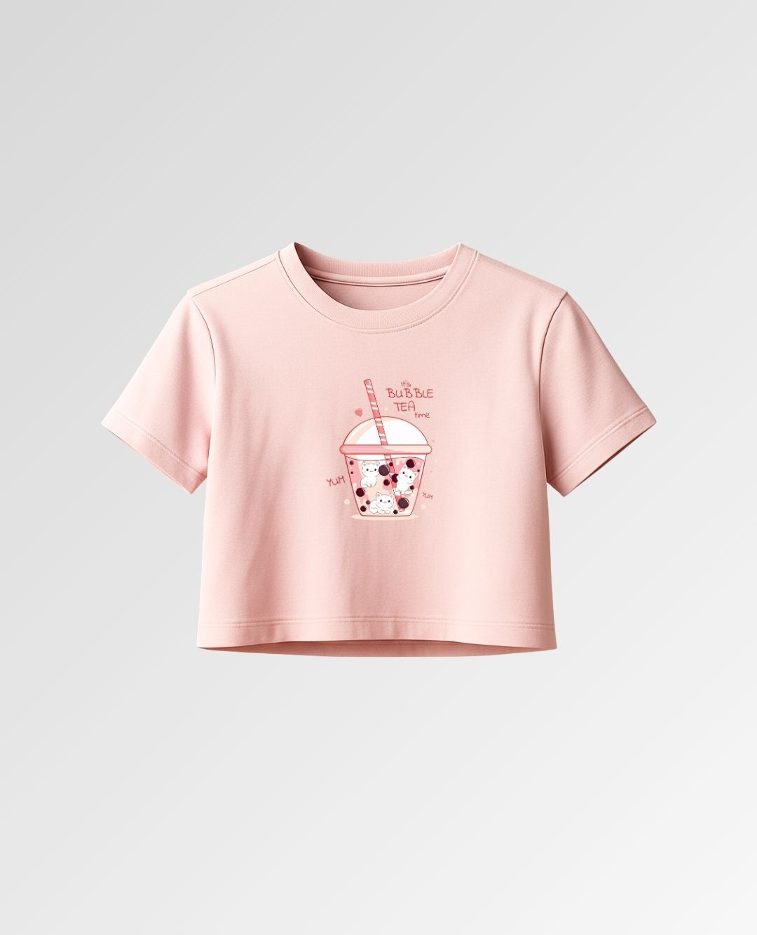 Light Pink Bubble Tea Crop Top