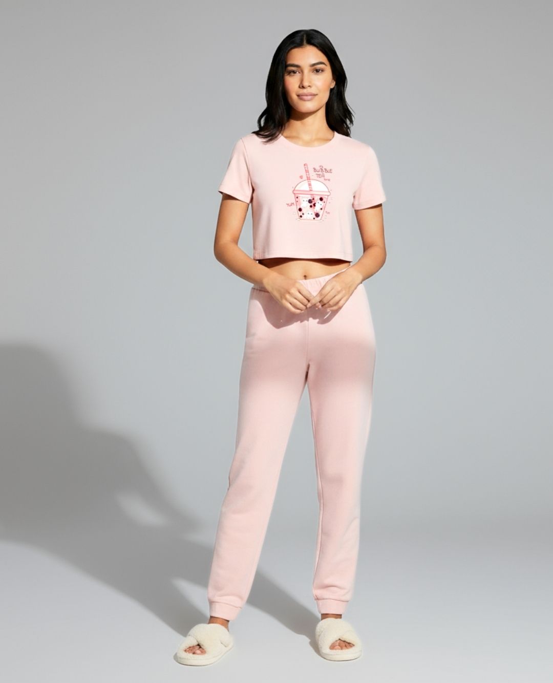 Light Pink Bubble Tea Crop Top