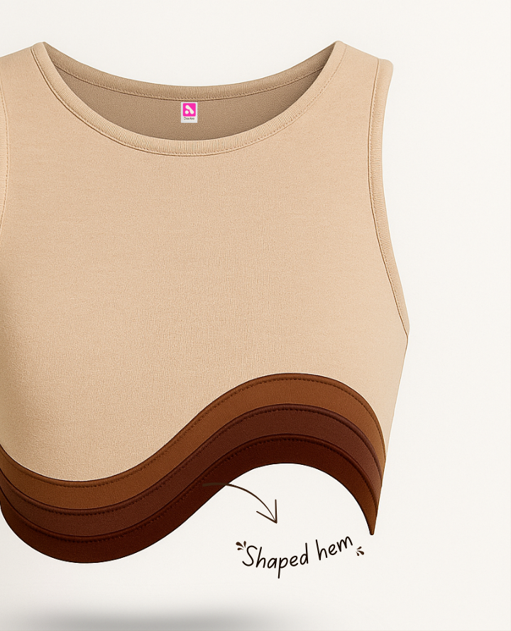 Minimal Brown Crop Top: Brunch Ready Chic Outfit