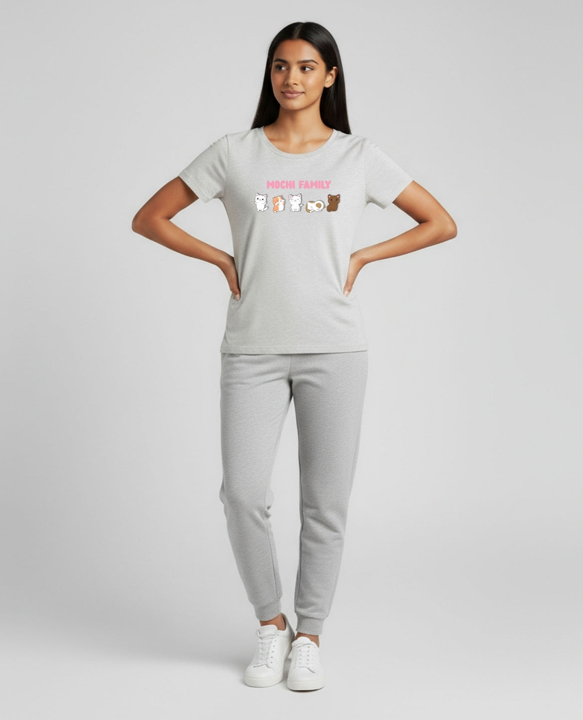 Light Grey Mochi Family T shirt