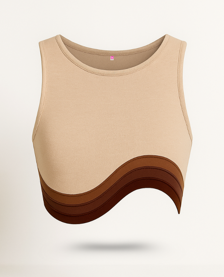 Minimal Brown Crop Top: Brunch Ready Chic Outfit
