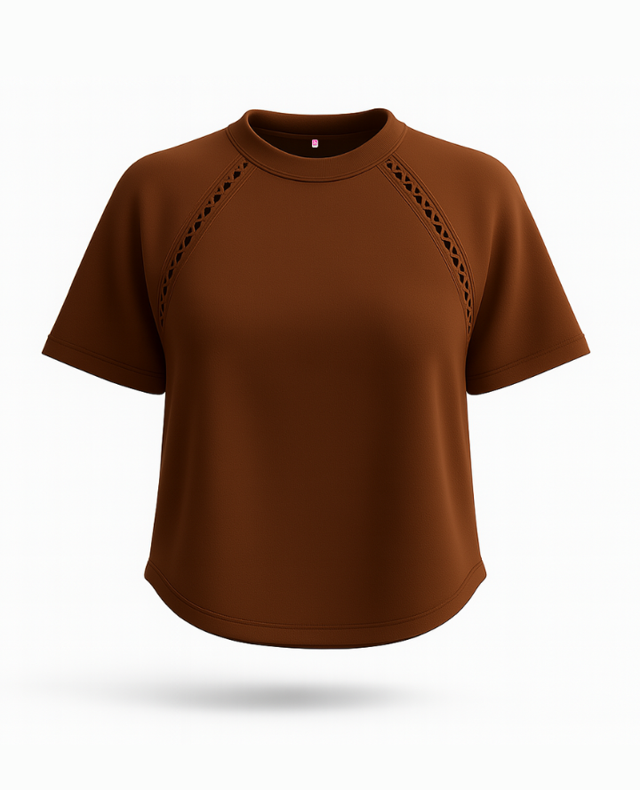 Solid Brown Tee: Simple Casual Daily Comfort