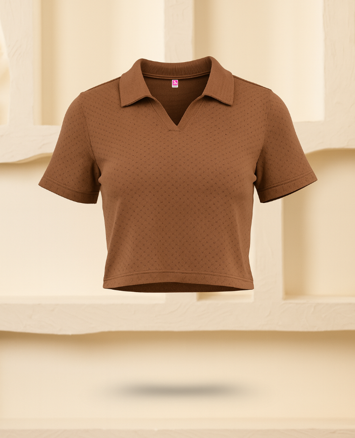Classic Brown Polo Tee: Timeless Everyday Look