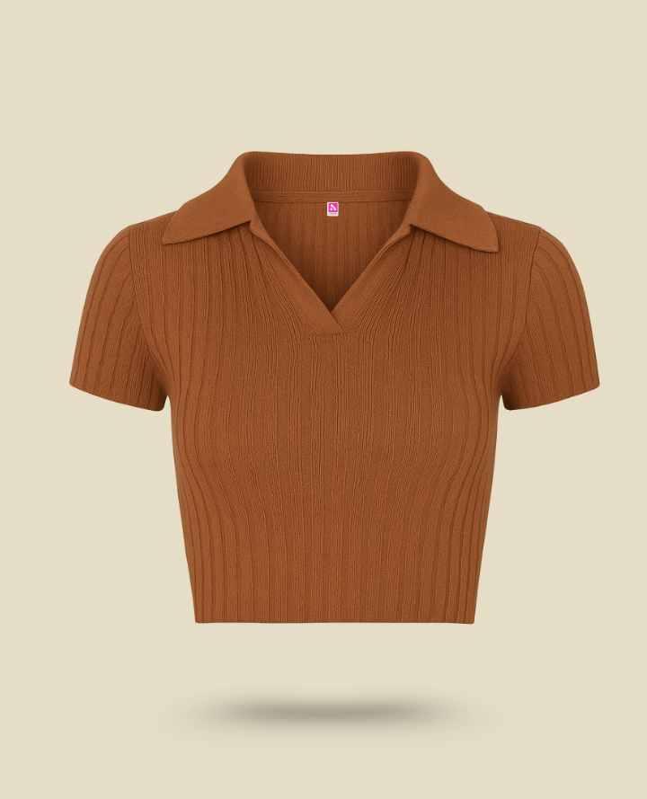 Classic Brown Polo Tee: Timeless Everyday Look