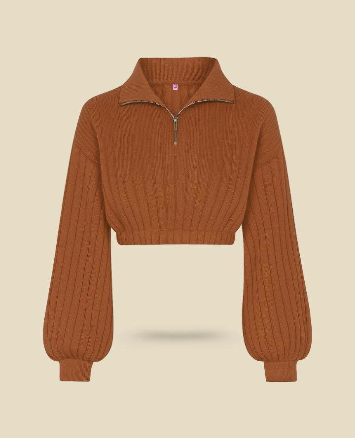 High Street Brown Crop Top: Urban Style Cut