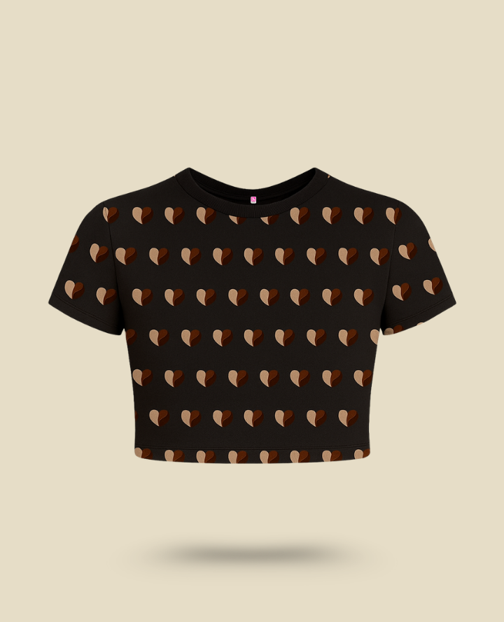 Coffee Bean Brown Crop Top: Minimal Autumn Vibe