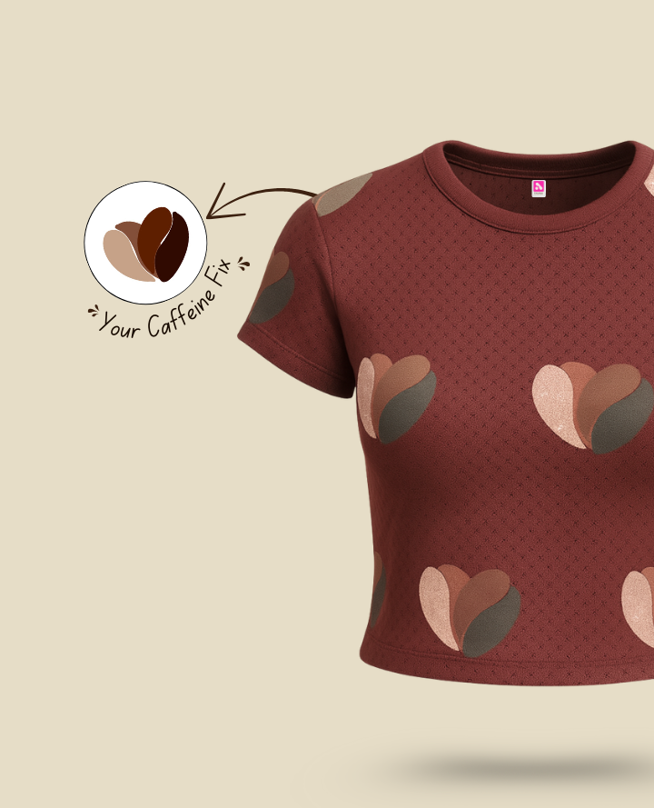 Coffee Bean Brown Crop Top: Minimal Autumn Vibe - Brown