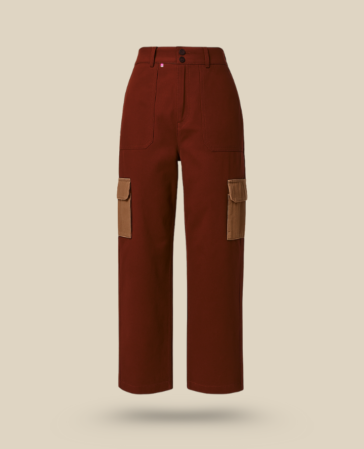 Pocketed Brown Cargo: Utility Straight Up Style