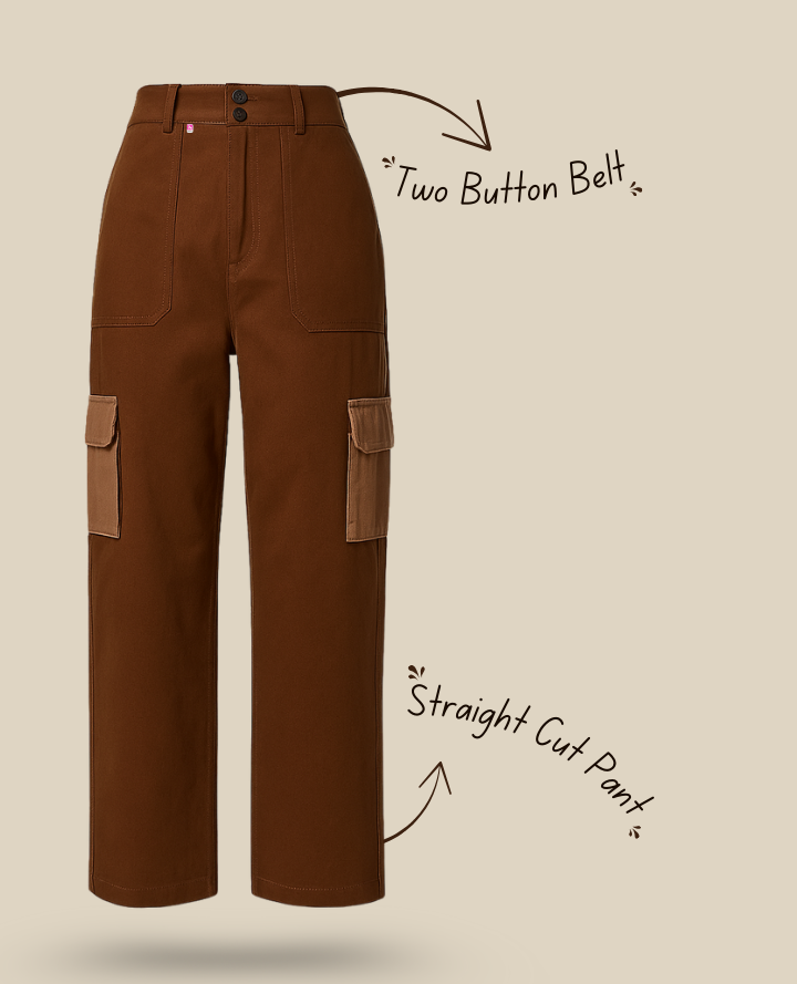 Pocketed Brown Cargo: Utility Straight Up Style
