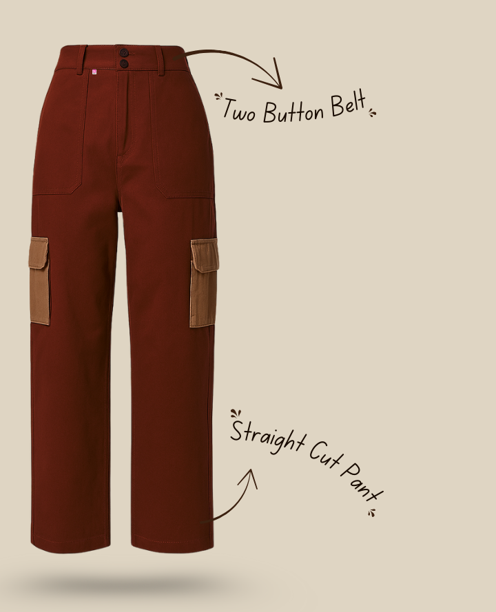Pocketed Brown Cargo: Utility Straight Up Style