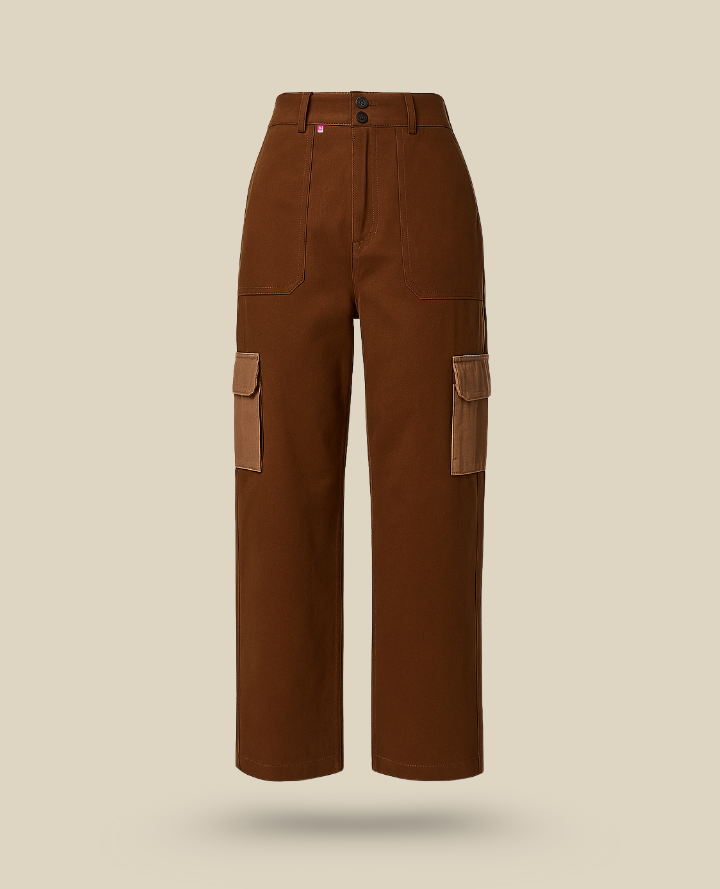 Pocketed Brown Cargo: Utility Straight Up Style