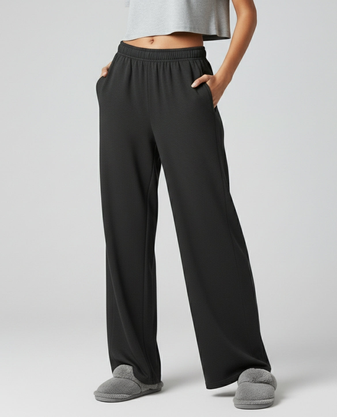 The Live-in Luxe Fleece Pants : Shadow Grey