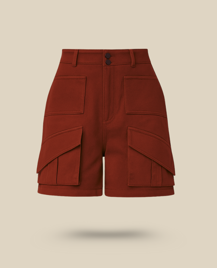 Brown Utility Shorts: Casual Pocketed Comfort