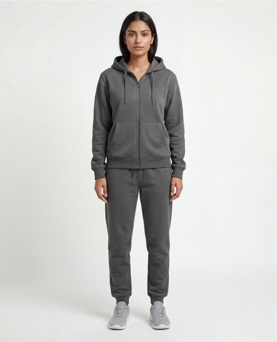 The Zip & Go Hoodie- Charcoal Grey