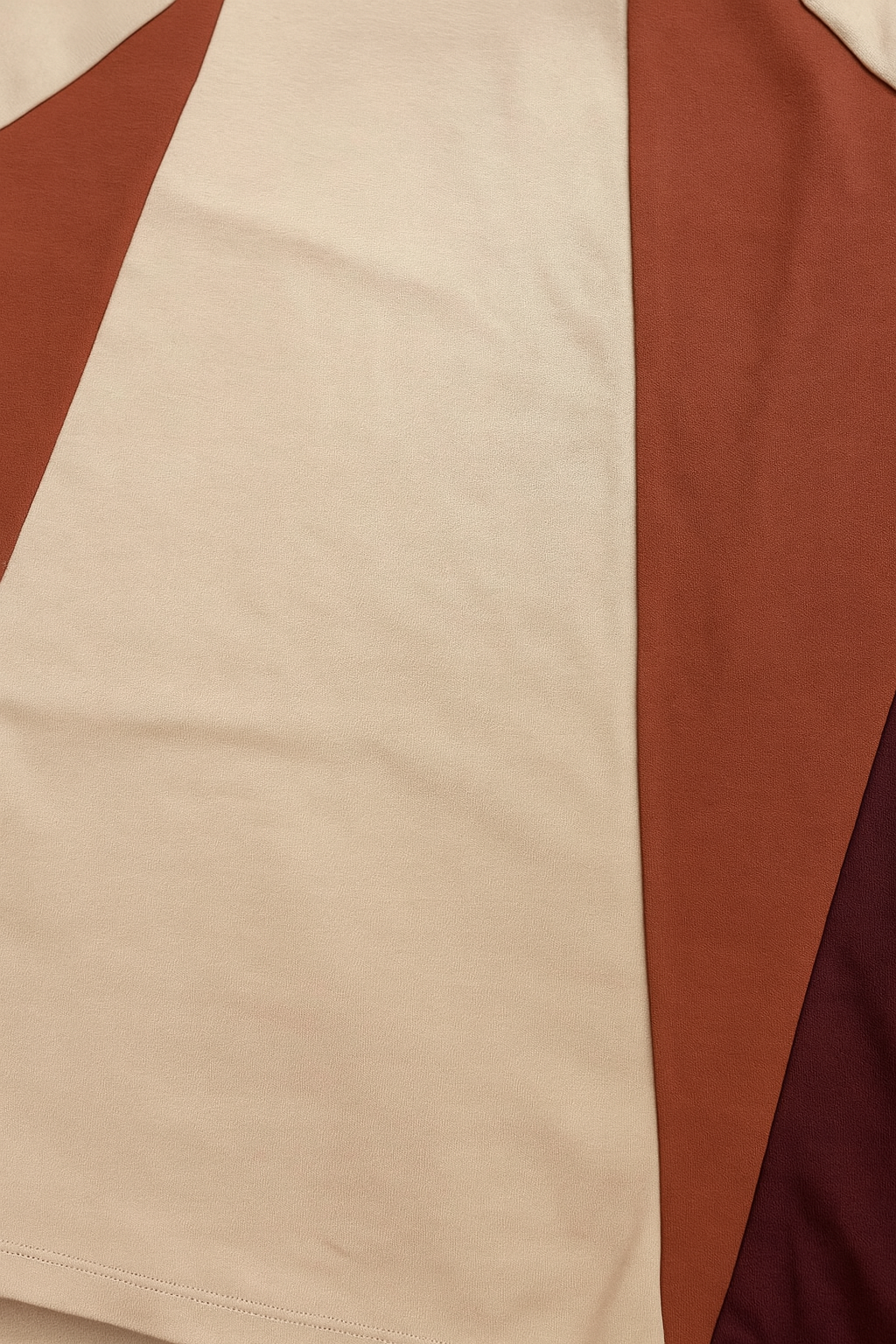 Brown Color Block Tee: Casual Cool Cut Style