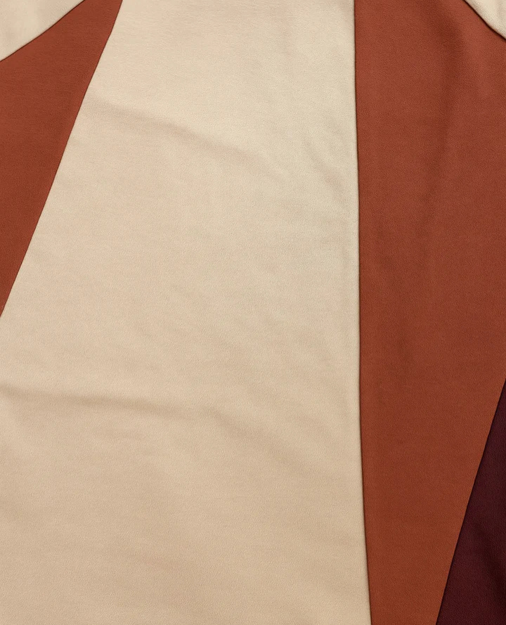 Brown Color Block Tee: Casual Cool Cut Style