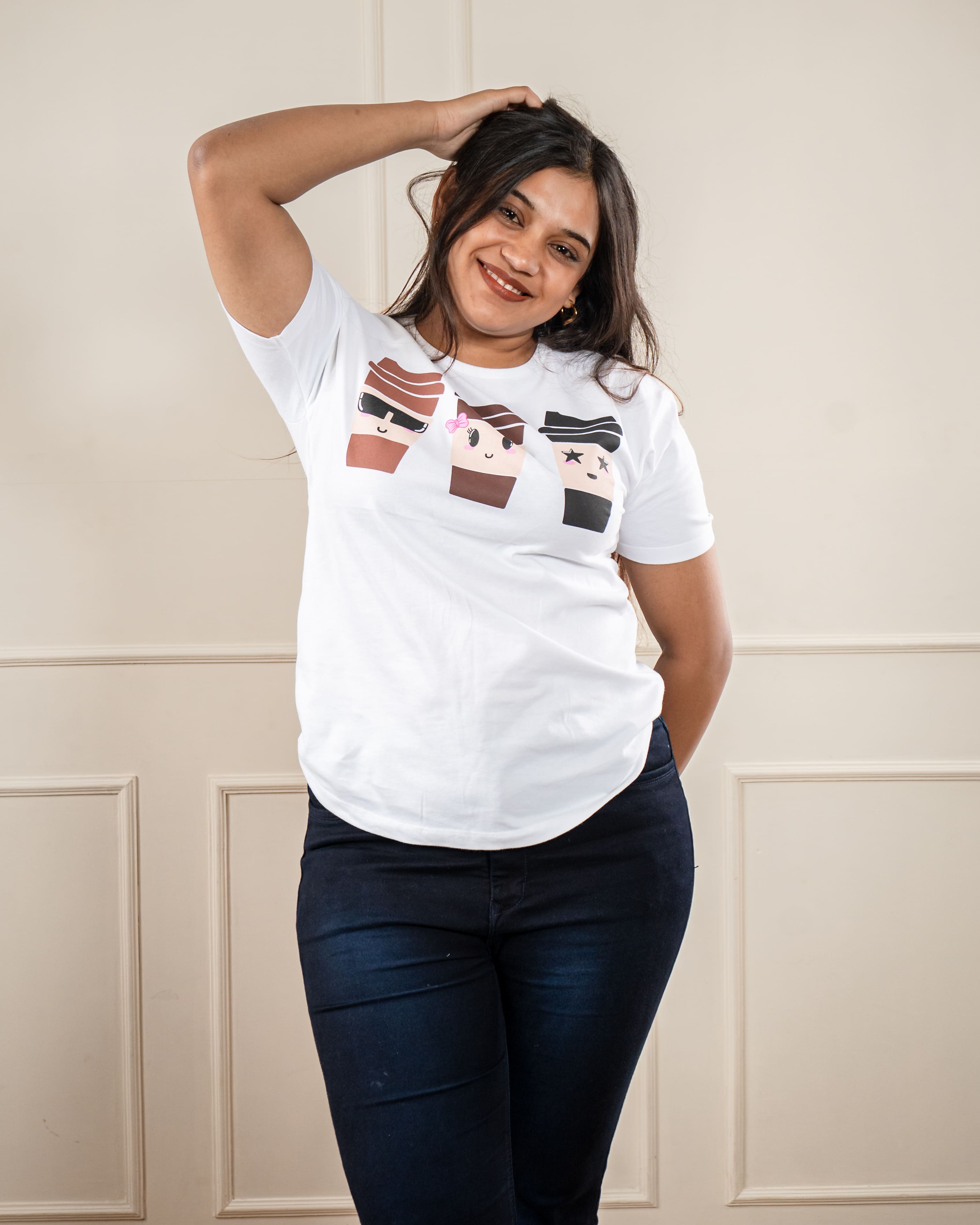 Brown Cup Comfort Tee: Coffee Theme Daily Fit
