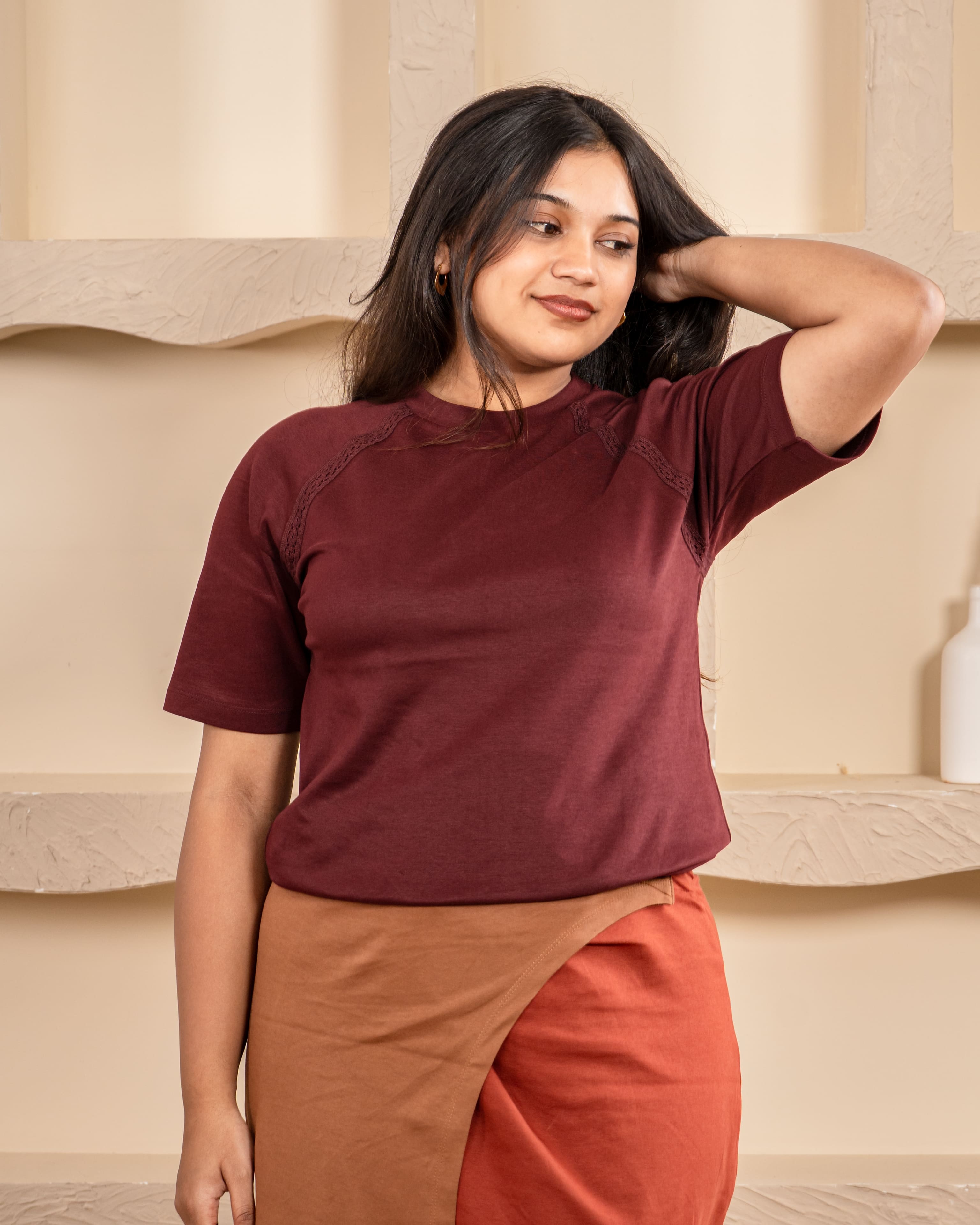 Solid Brown Tee: Simple Casual Daily Comfort