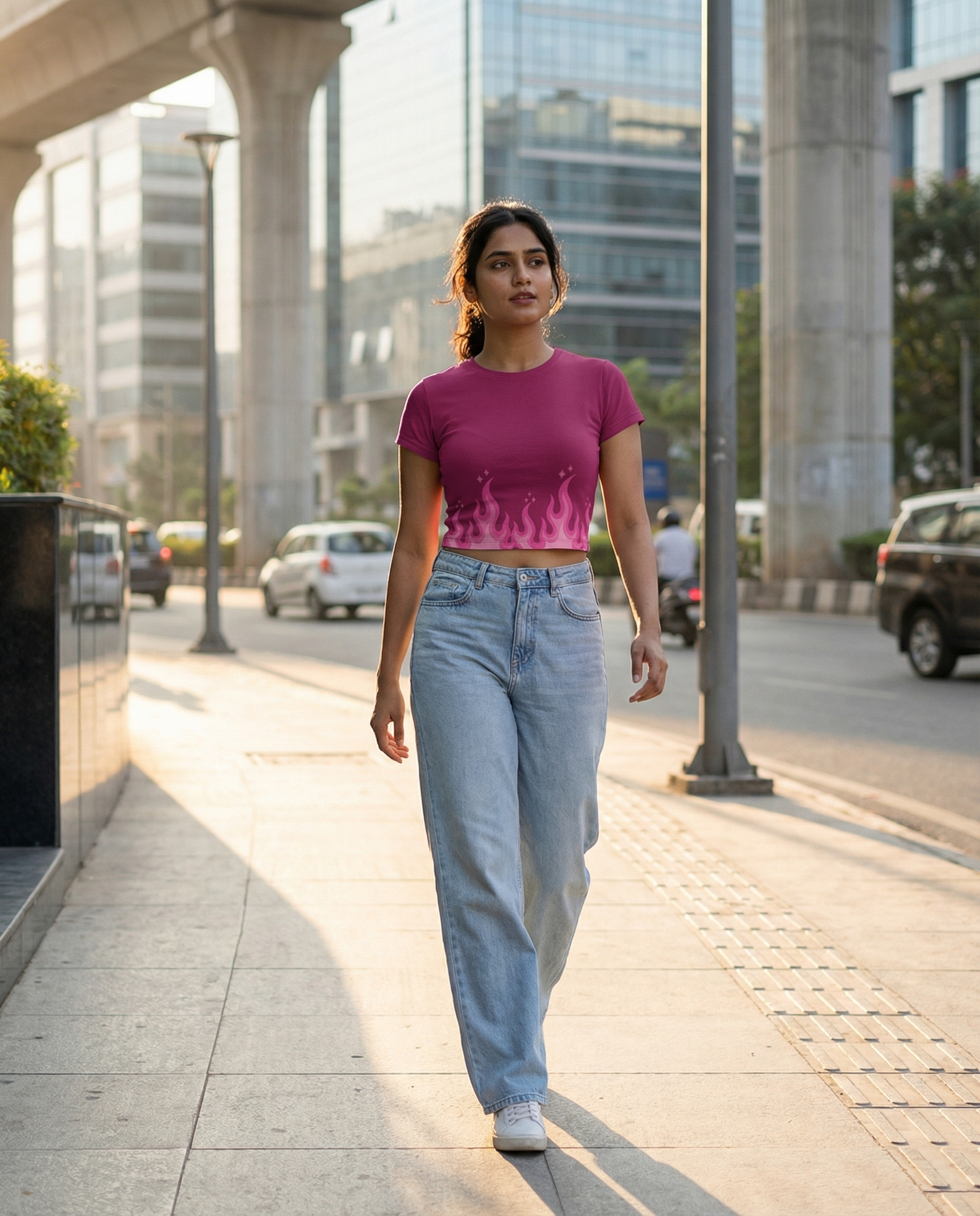 The Feminine Fire Crop Tee