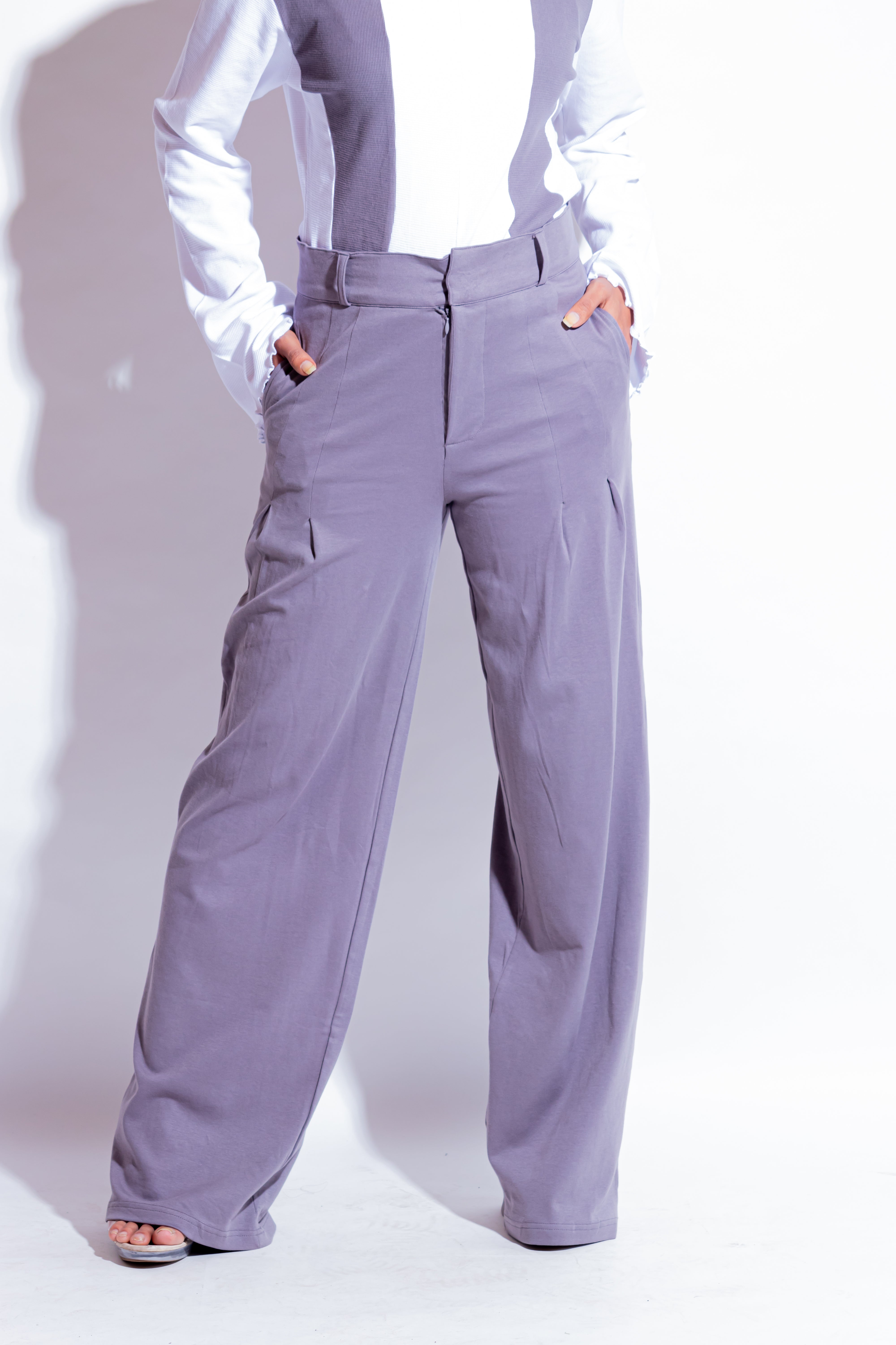 Dautee High-waisted flare pants - Grey