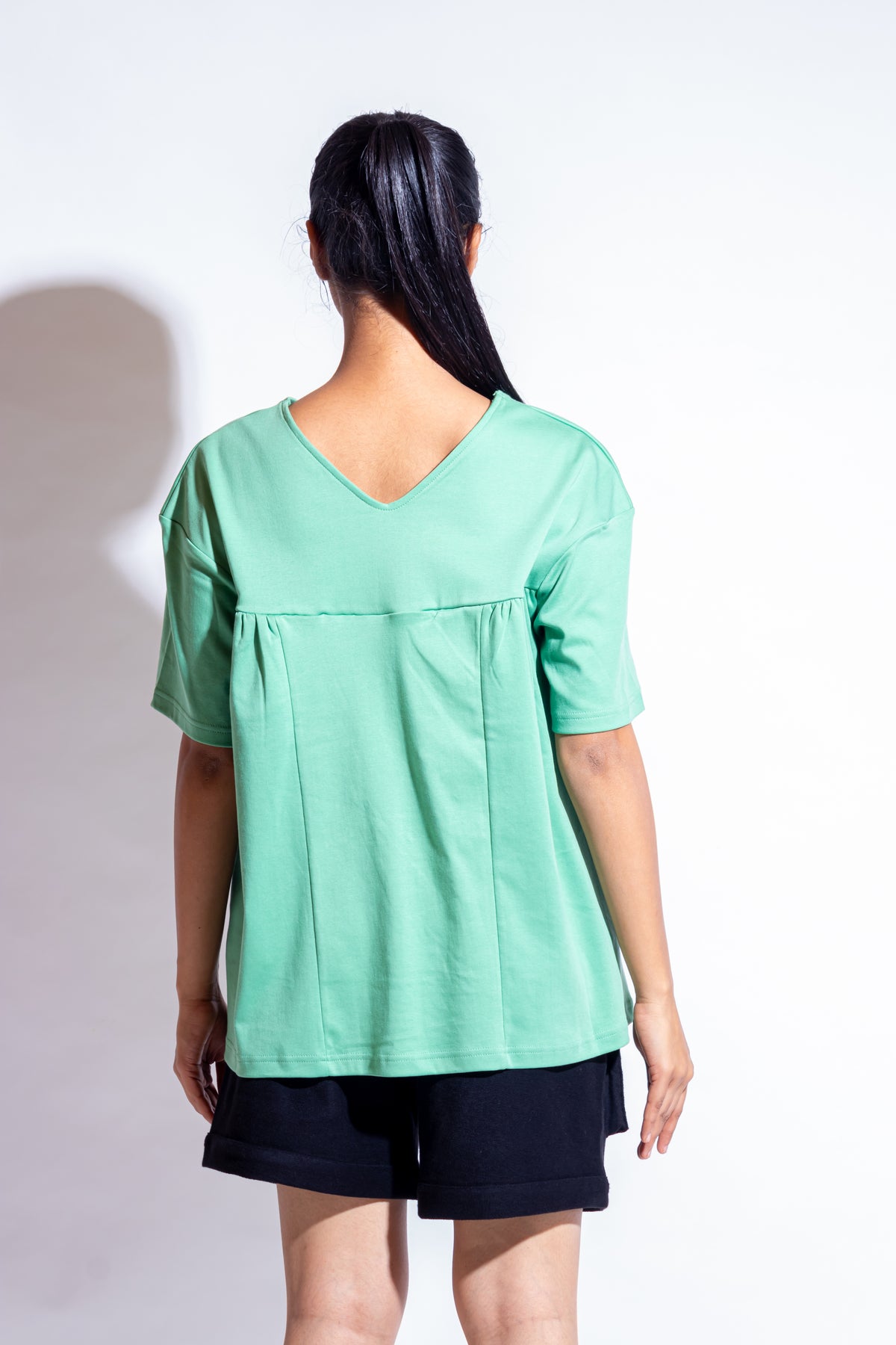 Dautee Oversized Flare Panel Top - Green