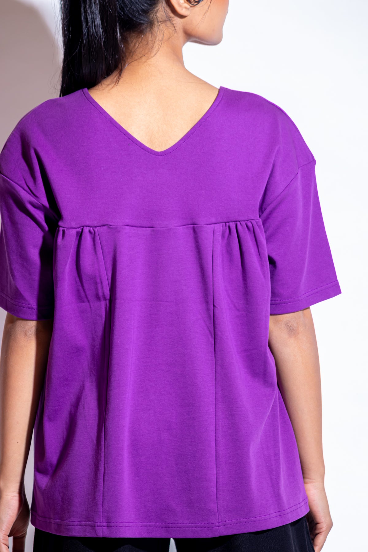 Dautee Oversized Flare Panel Top - Violet