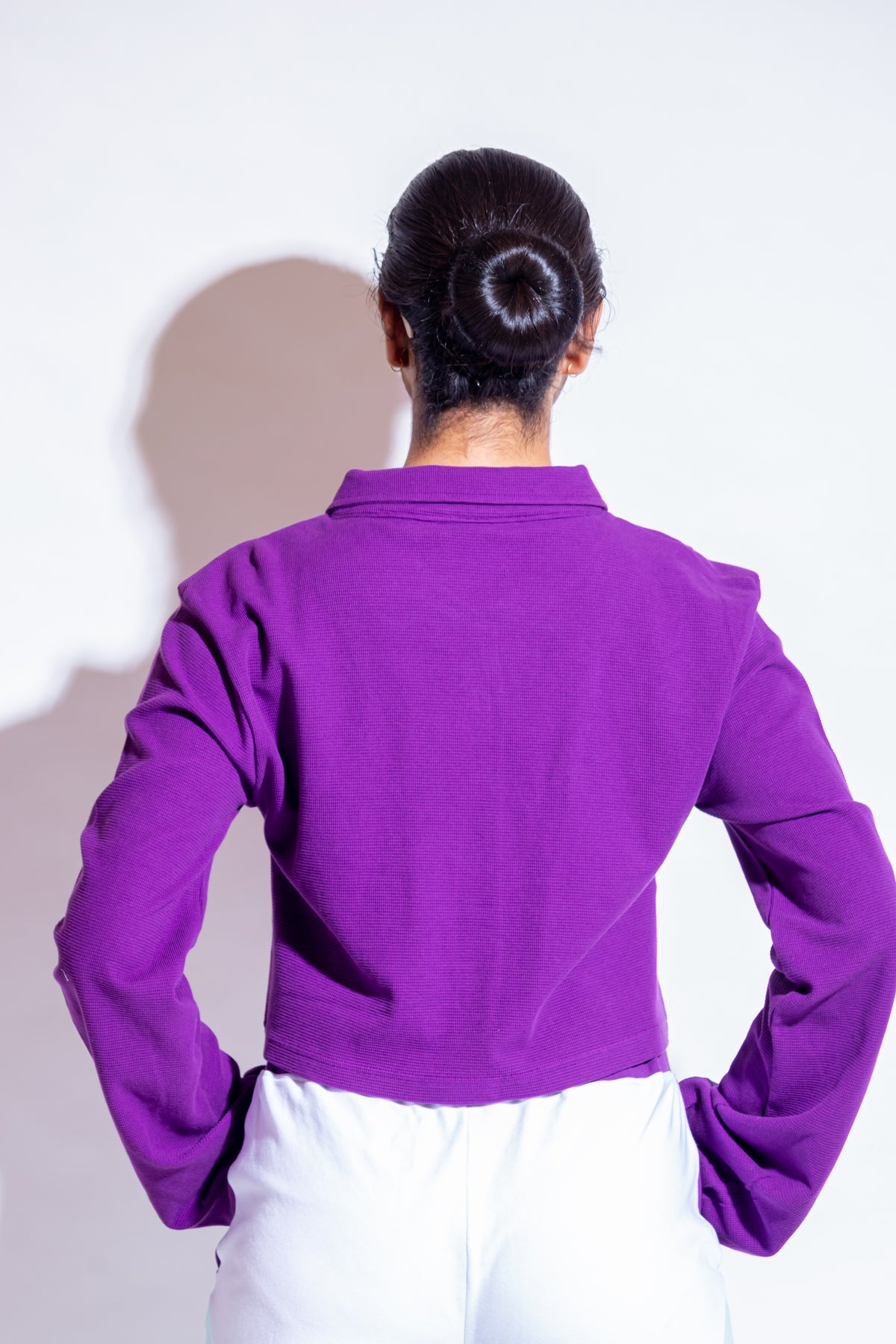 Dautee Collared Crop jacket - Violet