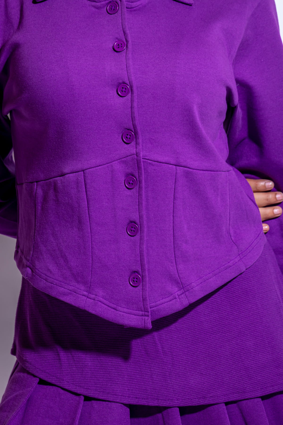 Dautee Corset Style Statement Shirt - Violet