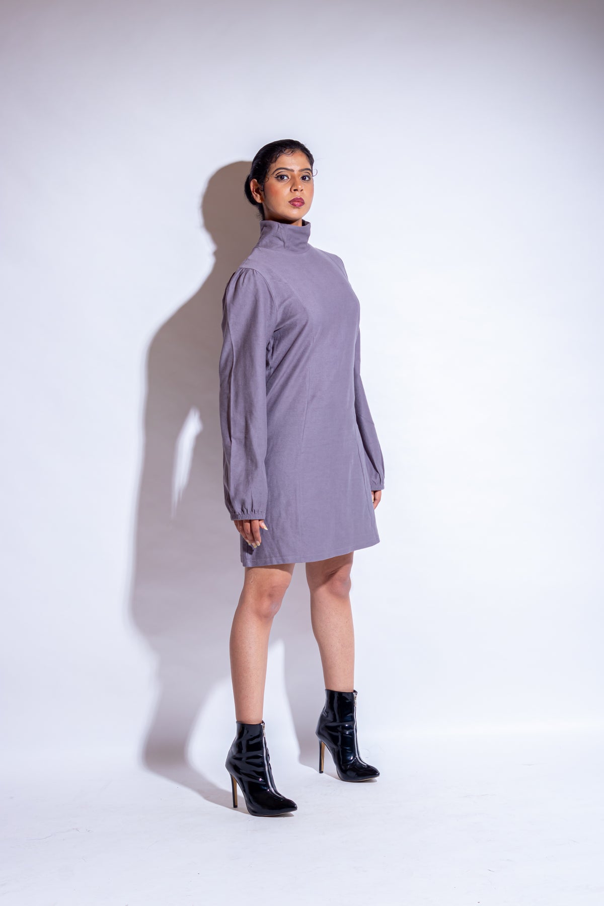 Dautee Sculpted Elegance Dress - Grey