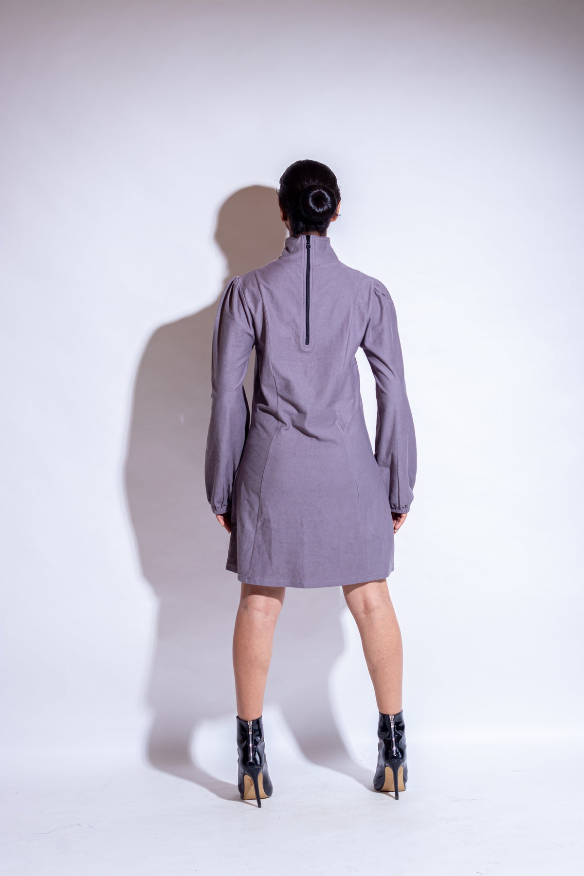 Dautee Sculpted Elegance Dress - Grey