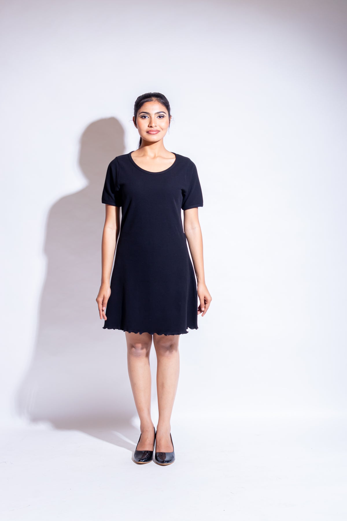 Dautee Casual tee shirt dress - Black