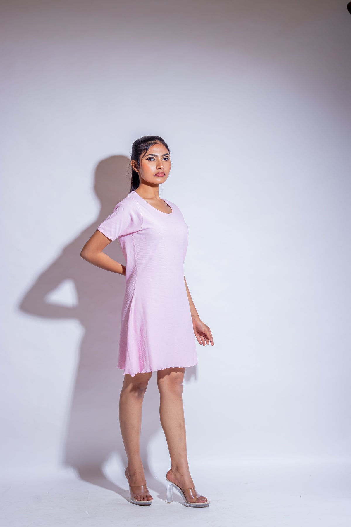 Dautee Casual tee shirt dress - Pink