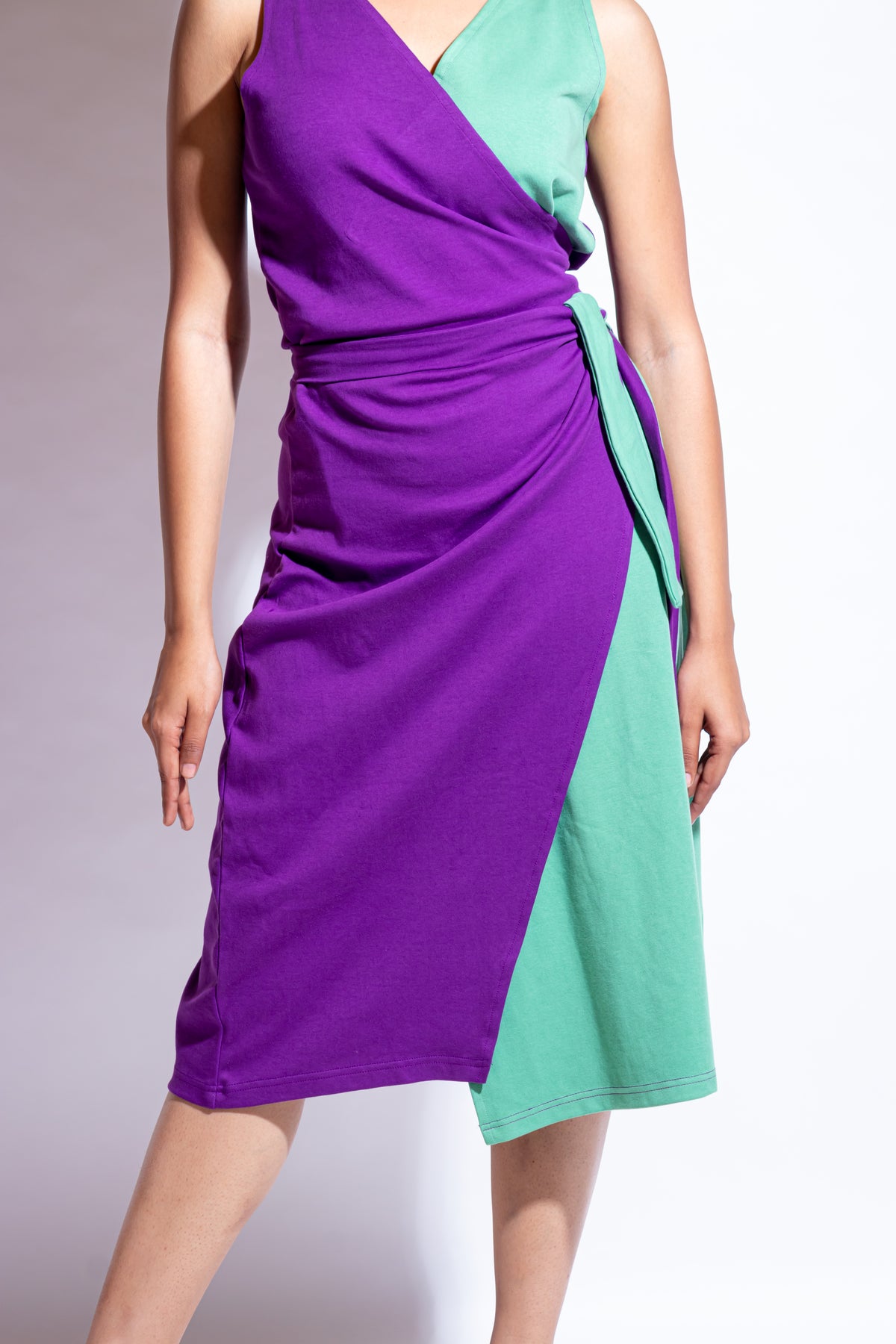 Dautee Two-tone wrap dress - Violet