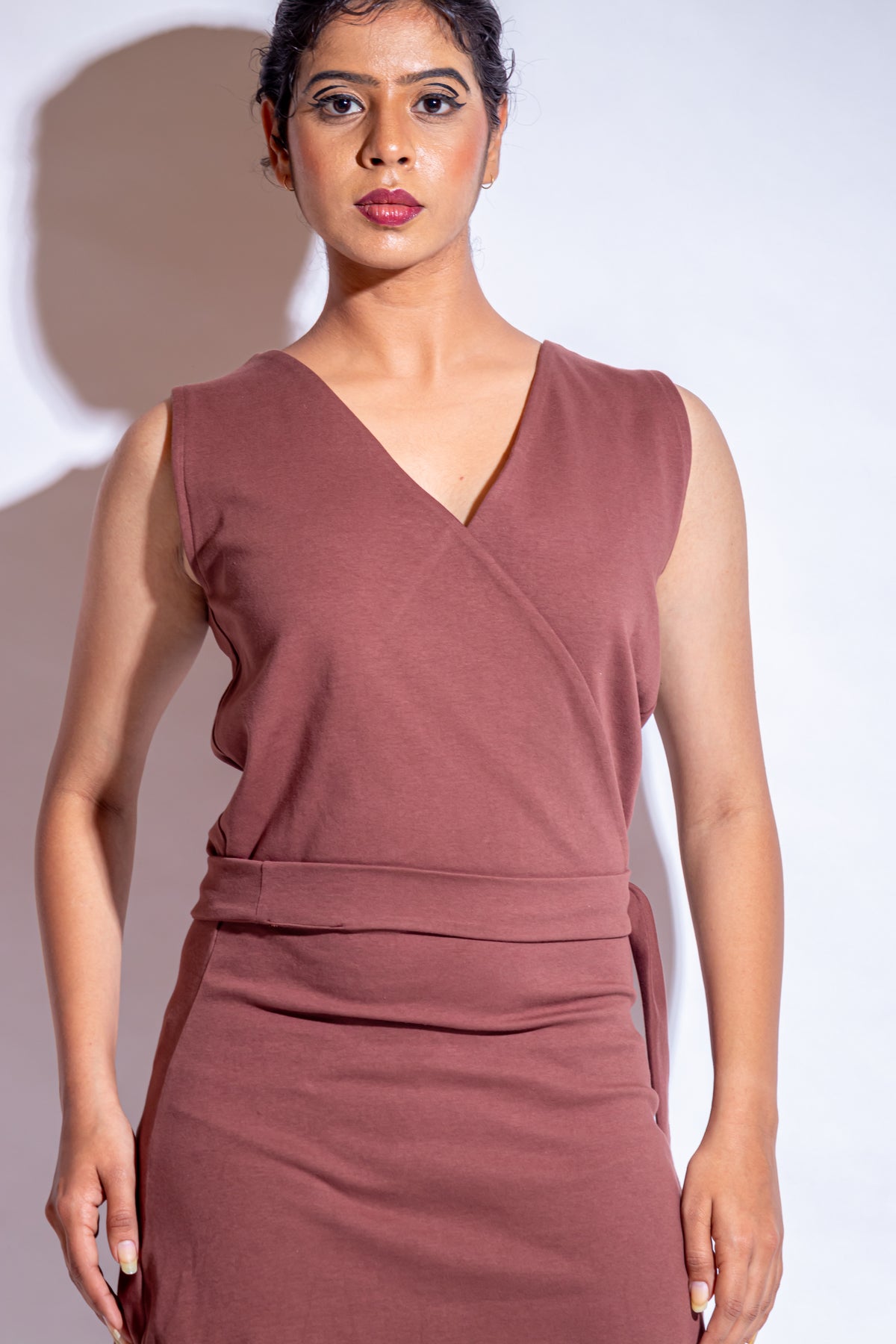 Dautee Classic wrap dress - Brown