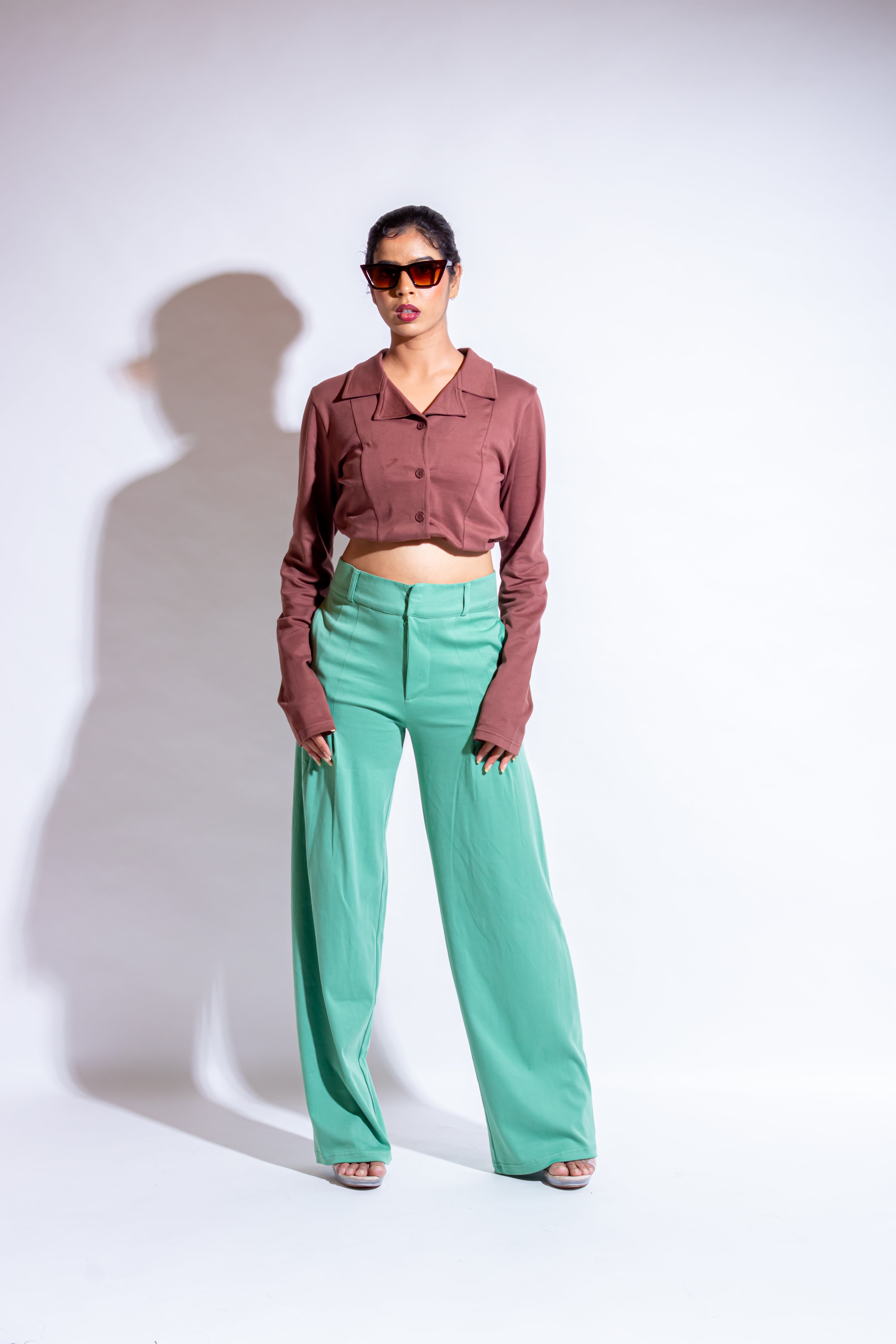 Dautee High-waisted flare pants - Green