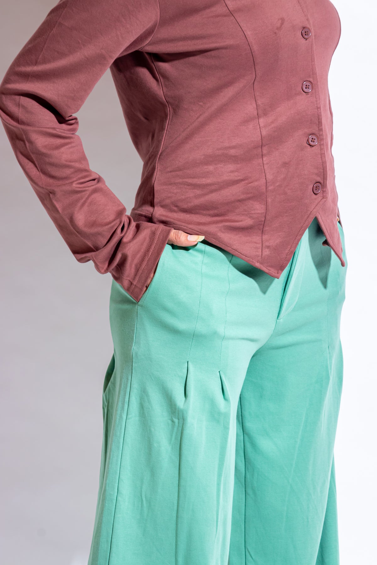 Dautee High-waisted flare pants - Green