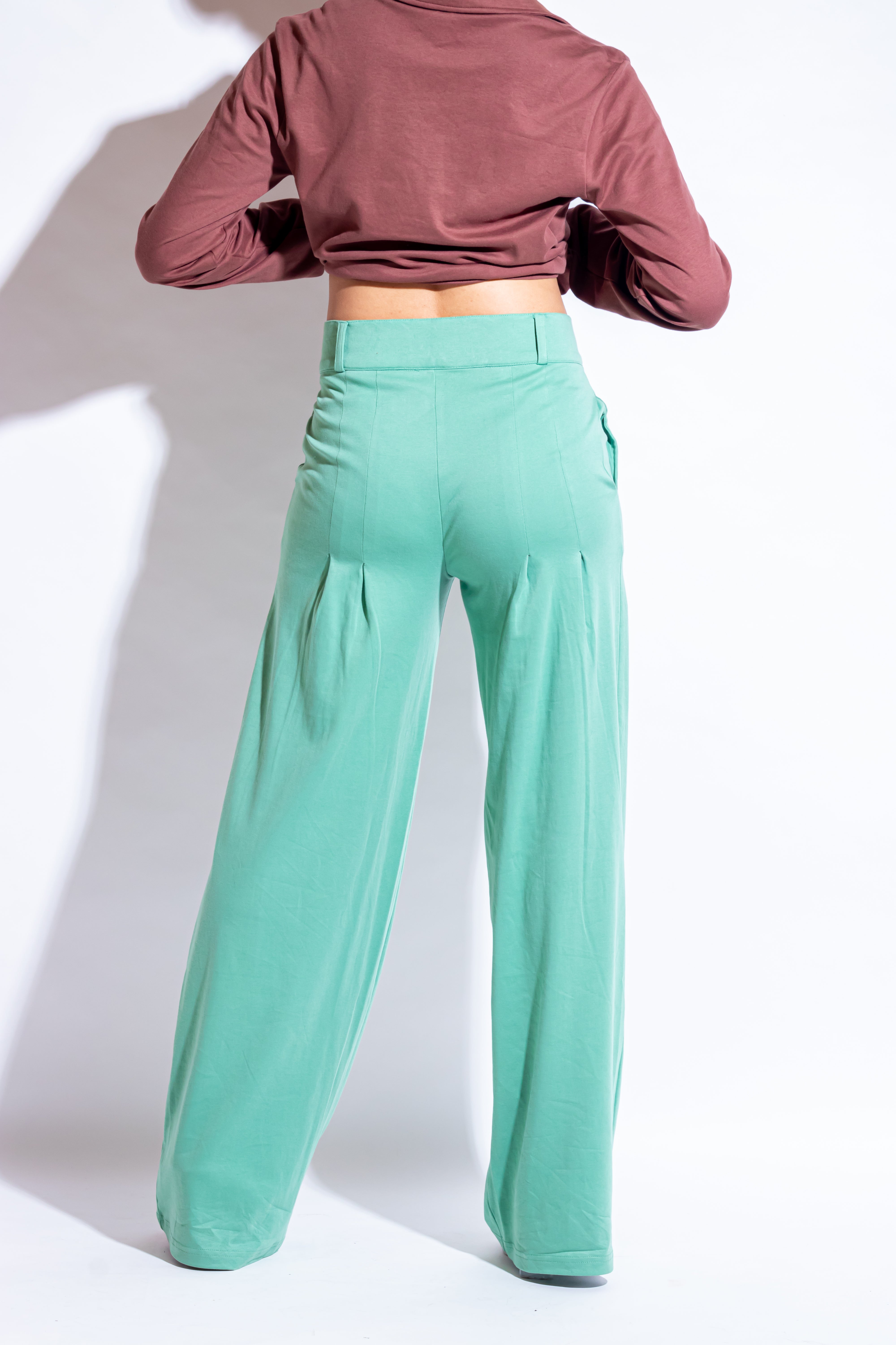 Dautee High-waisted flare pants - Green