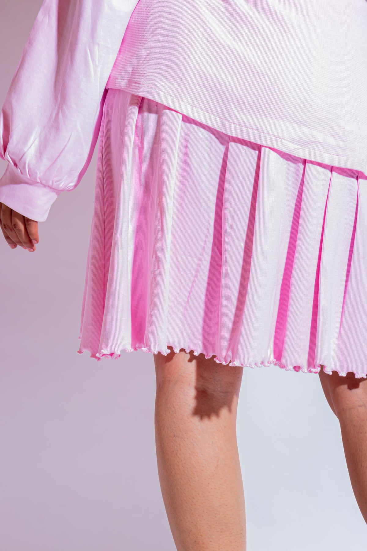 Dautee Pleated Elegance Duo Skirt - Pink