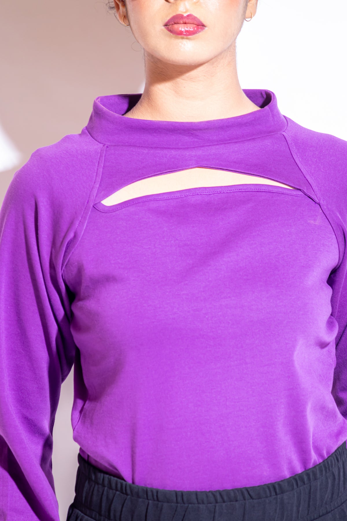 Dautee Chic Ensemble Sleeve Top - Violet