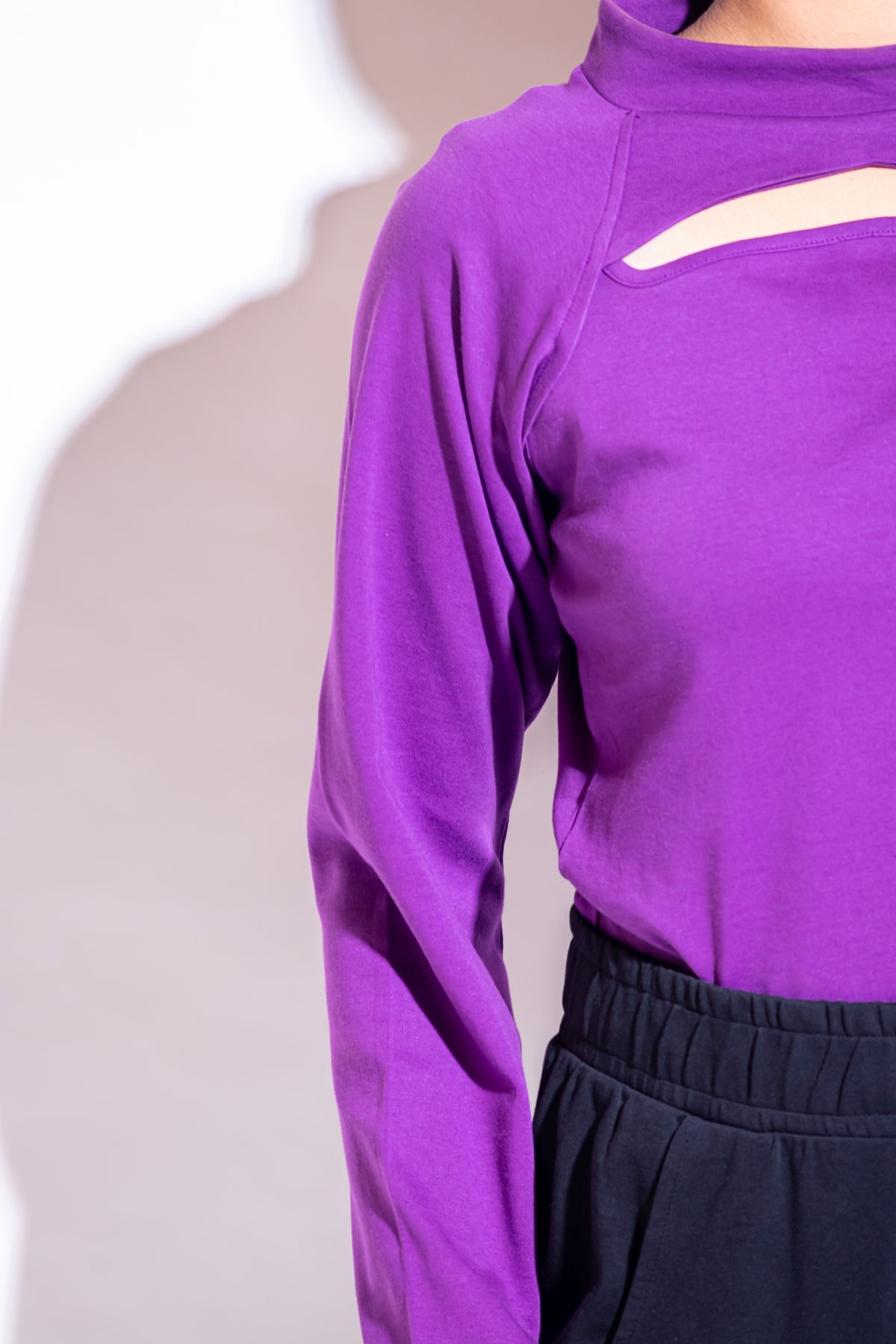 Dautee Chic Ensemble Sleeve Top - Violet