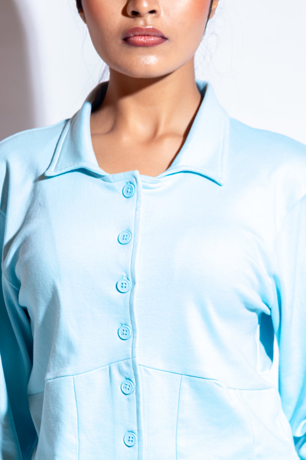 Dautee Corset Style Statement Shirt - Blue