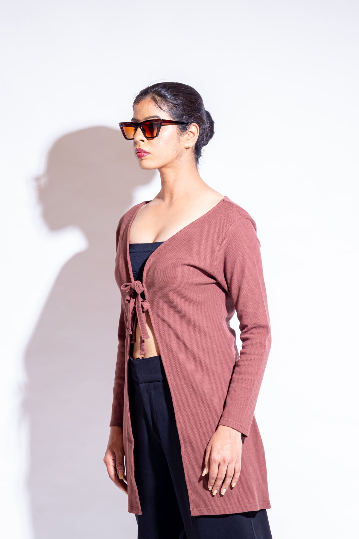 Dautee Classic Long classic Cardigan - Brown