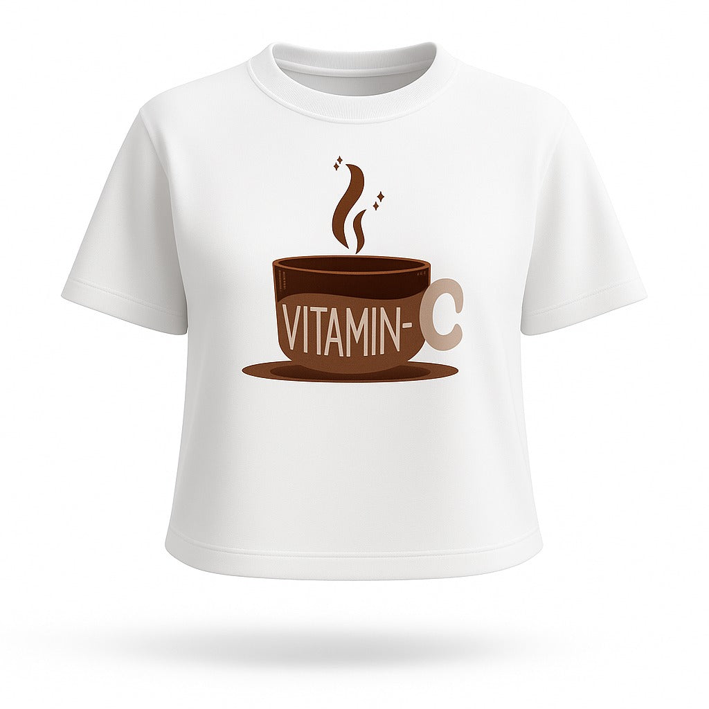 Coffee Cup Brown Crop Top: Coffee Theme Chic Look